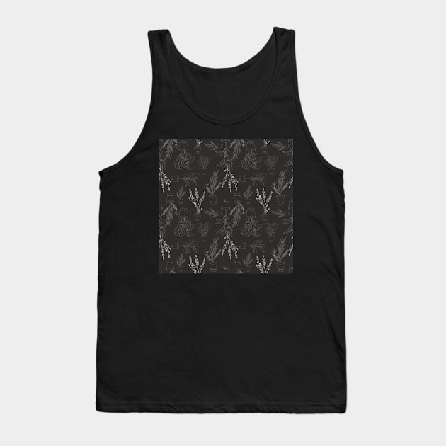 Line Art Spring Seamless Pattern Design Tank Top by AmaniZelaya